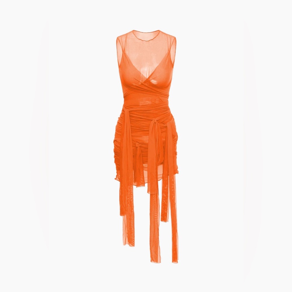Yellow mesh dress size medium